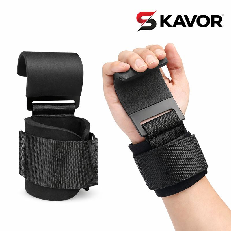 Weight Lifting Hook Grips with Wrist Wraps Hand-Bar Wrist Strap Gym Fitness Hook Weight Strap Pull-Ups Power Lifting Gloves
